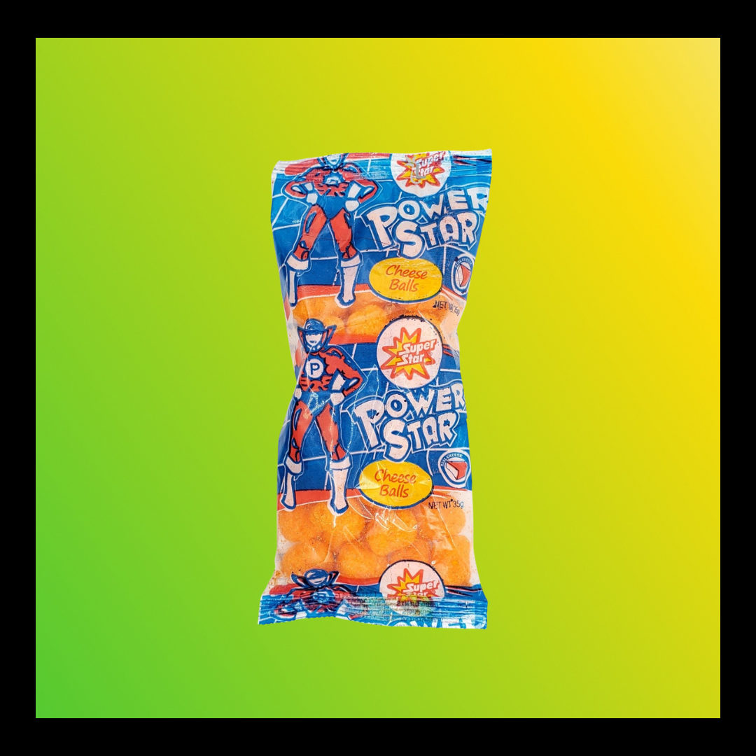 Super Star Power Star Cheese Balls 35g – Crunchy Jamaican Cheese Snack