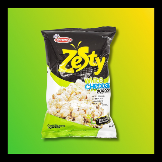 National Zesty White Cheddar Popcorn – Cheesy Jamaican Popcorn Snack